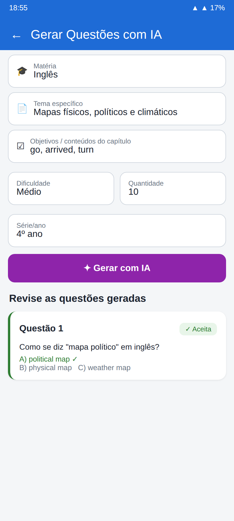 GAB gerando questões com inteligência artificial